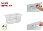 GN1/4 - PROFONDEUR 150 MM (HACCP) / SANS BPA - LABEL IML - SANS COUVERCLE