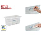 GN1/4 - PROFONDEUR 150 MM (HACCP) / SANS BPA - LABEL IML - SANS COUVERCLE
