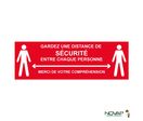 Panneau Garder une distance de sécurité - Rouge - spécial sol - 450x150 mm - 4007564