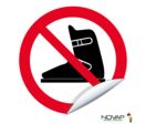 Panneau Chaussures de ski interdites - Vinyle adhésif Ø300mm - 4038131