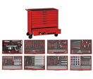 Servante d'atelier complète rouge 7 tiroirs set en mousse 399 outils Teng Tools TCEMM399N2