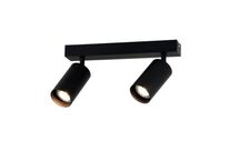 Plafonnier 2 Spots Orientables pour Ampoule GU10 - Noir