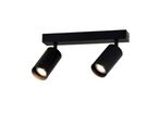 Plafonnier 2 Spots Orientables pour Ampoule GU10 - Noir