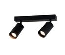 Plafonnier 2 Spots Orientables pour Ampoule GU10 - Noir