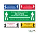 Panneau Garder une distance de sécurité - spécial sol - 450 x 150 mm - Novap