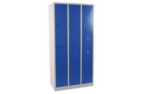 Manutan Expert - Vestiaire multicases 3x2 cases 300mm bleu - Acier époxy - 6 casiers - 1800x885x500mm - Livré monté