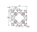 Profilé aluminium 60x60 fente 8 mm - type lourd