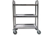 Table roulante en inox - 3 plateaux