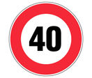 Panneau Vitesse limitée à 40 km/h - Rigide Ø450mm - 4080192