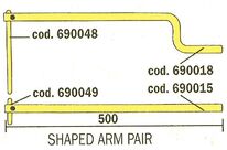 Jeu de bras droits et larges, longueur 500mm + jeu d'électrodes droites Telwin 803156