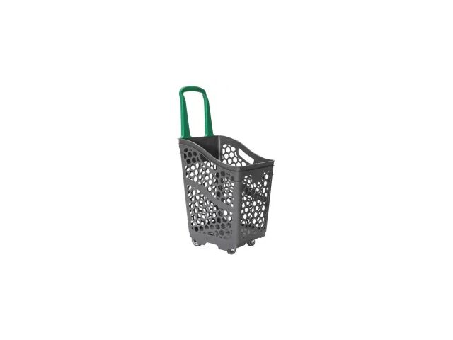 Panier magasin sur roulettes 65 L - Lot de 5
