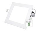Pack de  5 - Spot LED Extra Plat Downlight Carré 6W Blanc - Blanc Neutre 4000K - 5500K
