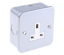 Metalclad 1 Gang Unswitched Socket 13a