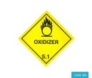 Etiquettes classe 5.1 agent oxydant (250 mm x 250 mm) - CODE 186