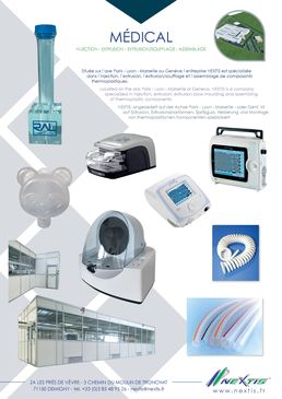 EXTRUSION, EXTRUSION/SOUFFLAGE,INJECTION DE PIECES MEDICALES THERMOPLASTIQUES