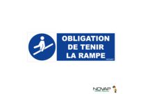 Panneau Obligation de tenir la rampe - Rigide 450x150mm - 4062990
