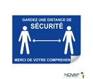 Panneau Garder une distance de sécurité - Bleu - Adhésif A4 - 4610092