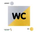 Plaquettes de porte 90x90mm - WC - Argent &amp; Or