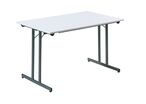 Table pliante L.1200 x P.800 mm gris clair et anthracite