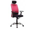 Fauteuil de bureau haut dossier mesh noir/rose.