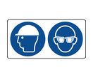 Panneau casque sécurité et lunettes protection obligatoire