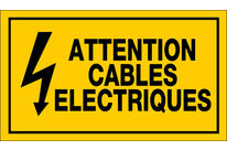 Panneau Attention cables éléctrique - Rigide 330x200mm - 4161280