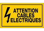 Panneau Attention cables éléctrique - Rigide 330x200mm - 4161280
