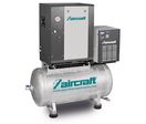 Compresseurs à vis avec sécheur d'air et cuve 200 litres débit d'air effectif 480 l/min 10 Bar 4 kW 400V Aircraft A-MICRO SE4-10-200K
