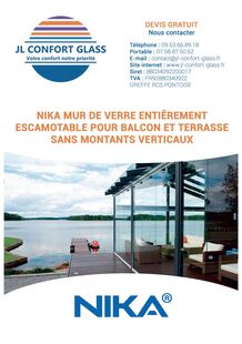 MUR DE VERRE ESCAMOTABLE POUR BALCONS ET TERRASSES SANS MONTANTS VERTICAUX