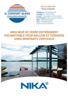 MUR DE VERRE ESCAMOTABLE POUR BALCONS ET TERRASSES SANS MONTANTS VERTICAUX