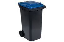 Manutan Expert - Poubelle de tri extérieur mobile 240L - Bleu - 2 roues basculantes - Recyclé 69%