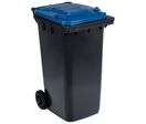 Manutan Expert - Poubelle de tri extérieur mobile 240L - Bleu - 2 roues basculantes - Recyclé 69%