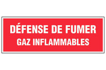Panneau Défense de fumer gaz inflammables - Rigide 330x120mm - 4034973