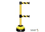 Poteau Alu Jaune à double sangle Jaune/Noir hachuré 3m x 50mm sur socle Balise - 2900133