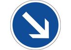 Panneau contournement obligatoire par la droite - B21a1
