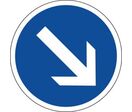Panneau contournement obligatoire par la droite - B21a1