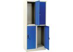 Manutan Expert - Vestiaire Métal 4 Cases Bleu - 2 Colonnes - À Monter - Sécurisé à Clé - 1850x760x450mm - NF Collectivité