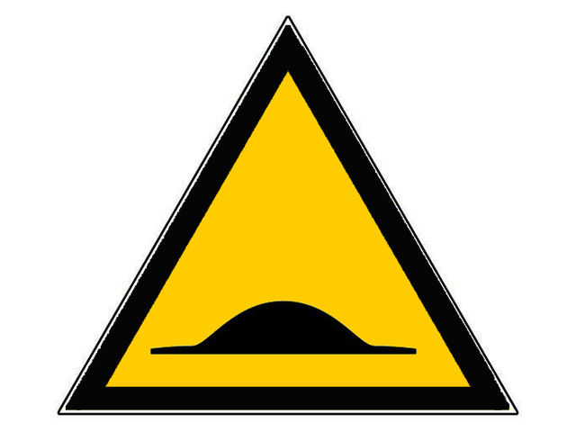 Panneau Attention ralentisseur - Rigide Triangle 100mm - 4180328