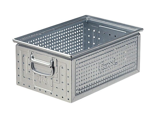 Caisse métallique perforée zinguée 27 litres trous Ø 7 mm