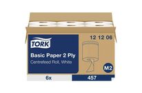 Tork - Bobine d&amp;#039;essuyage Basic Blanche 2 plis - 160m - Usage alimentaire - Éco-responsable