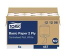 Tork - Bobine d'essuyage Basic Blanche 2 plis - 160m - Usage alimentaire - Éco-responsable