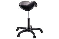 Linea Fabbrica - Siège assis-debout Pony - Noir - Hauteur réglable 58-75 cm - Polyuréthane - Roulettes - 60% Recyclé