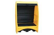 Jonesco - Box de stockage plastique 4 fûts 485L - Rétention 485L - Résistant acides, bases, eau, hydrocarbures - Recyclable