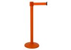 Poteau Alu Orange laqué à sangle Orange 3m x 50mm sur socle portable - 2053310