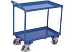 Variofit - Chariot à 2 plateaux SW-500.523 - Acier Bleu - 400 kg - 2 roulettes pivotantes Easy STOP