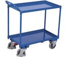 Variofit - Chariot à 2 plateaux SW-500.523 - Acier Bleu - 400 kg - 2 roulettes pivotantes Easy STOP