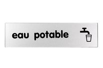 Plaquette Eau potable - Plexiglas argent 170x45mm - 4320397