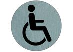 Plaquette de porte Toilettes Handicapés - Aluminium brosse Ø75mm - 4383040