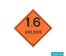 Etiquettes matières dangereuses classe 1 pour explosifs (100x100mm) - CODE 118