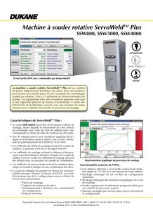 Machine à souder rotative ServoWeld Plus SSW800, SSW3000, SSW4000
